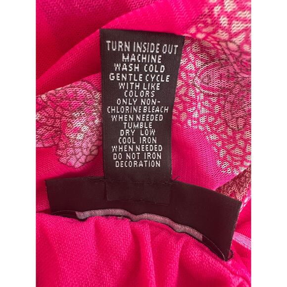 INC International Concepts Pink Paisley Top XL 100% Nylon - Picture 4 of 8